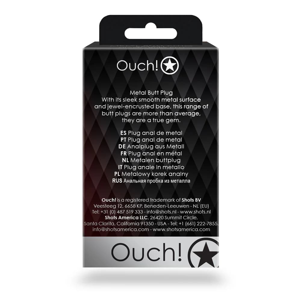 Ouch! Round Gem Butt Plug Small Silver/Ruby Red thumbnail 9