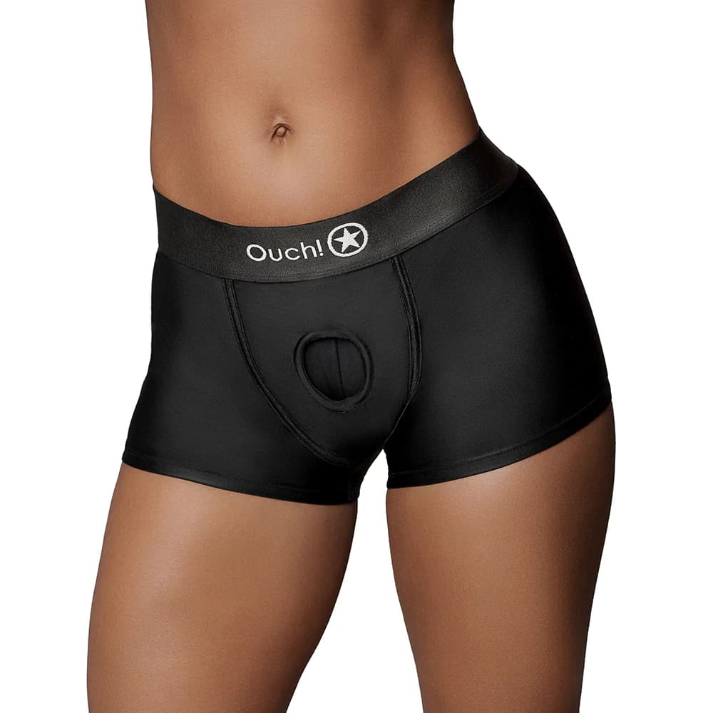 Ouch! Vibrating Strap-on Boxer Black M/L thumbnail 2