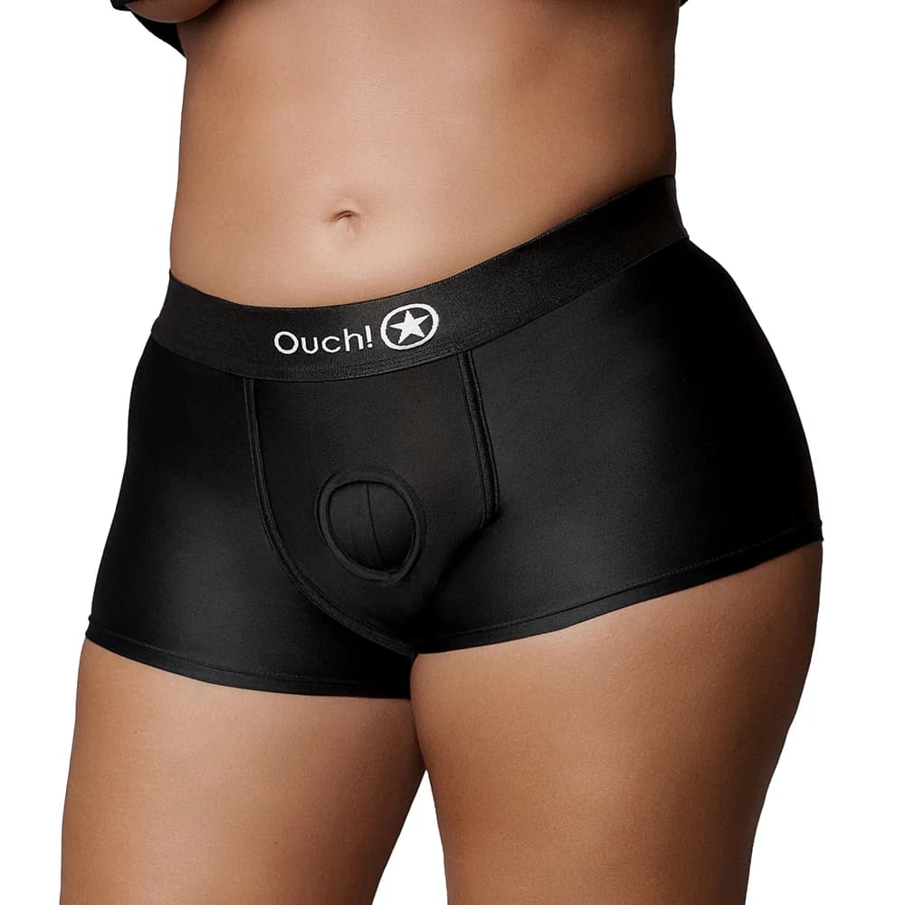 Ouch! Vibrating Strap-on Boxer Black XL/2XL thumbnail 2