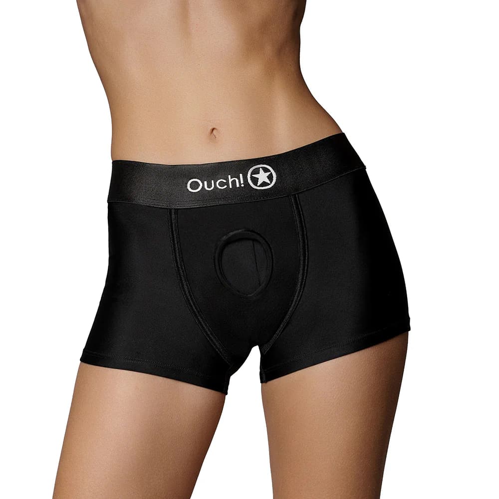 Ouch! Vibrating Strap-on Boxer Black XS/S thumbnail 2