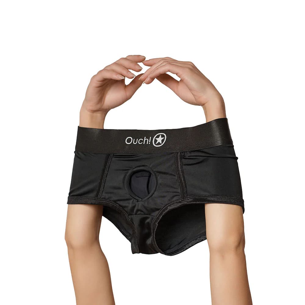 Ouch! Vibrating Strap-on Boxer Black XS/S thumbnail 4