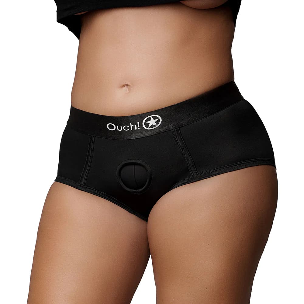 Ouch! Vibrating Strap-on Brief Black XL/2XL thumbnail 2