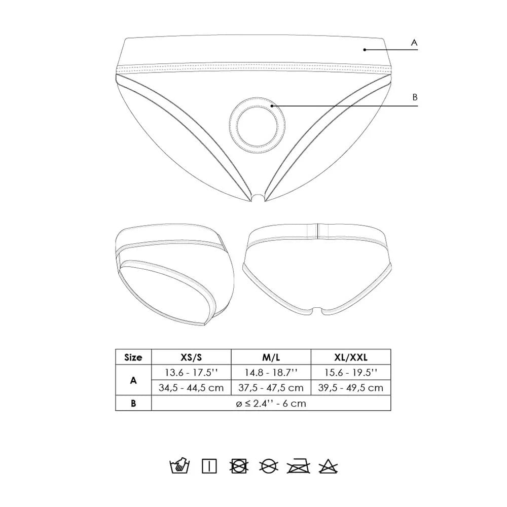 Ouch! Vibrating Strap-on High-cut Brief Black XS/S thumbnail 10