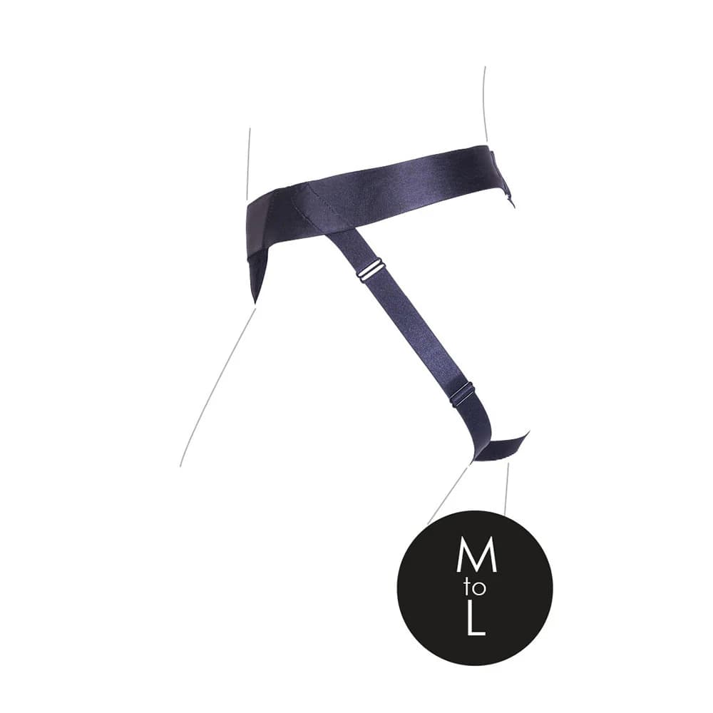Ouch! Vibrating Strap-on Panty Harness with Open Back Black M/L thumbnail 7