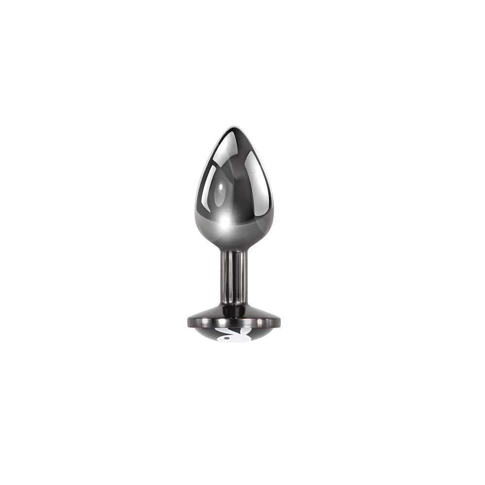 Playboy Tux Small Metal Anal Plug Hematite thumbnail 2