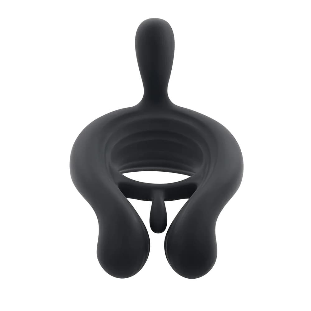 Playboy Triple Play Vibrating Cockring with Stimulator Black thumbnail 2