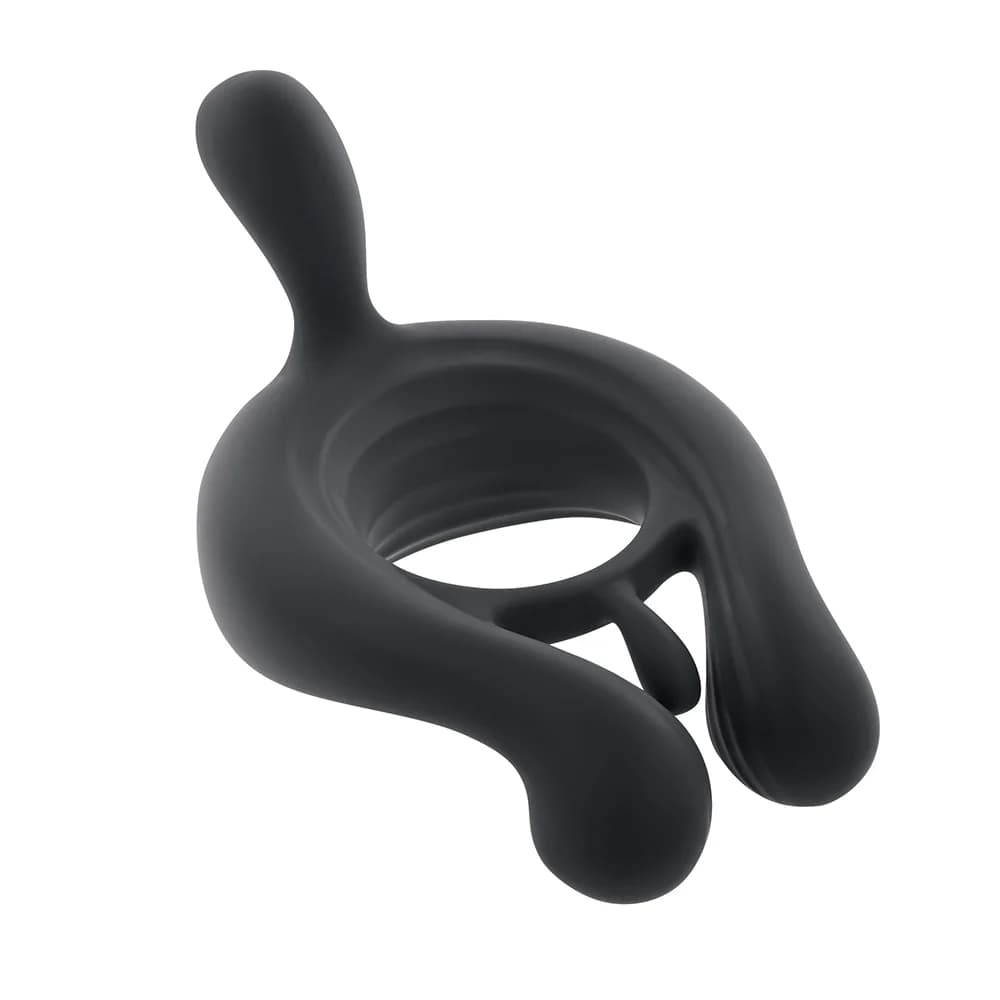 Playboy Triple Play Vibrating Cockring with Stimulator Black thumbnail 3