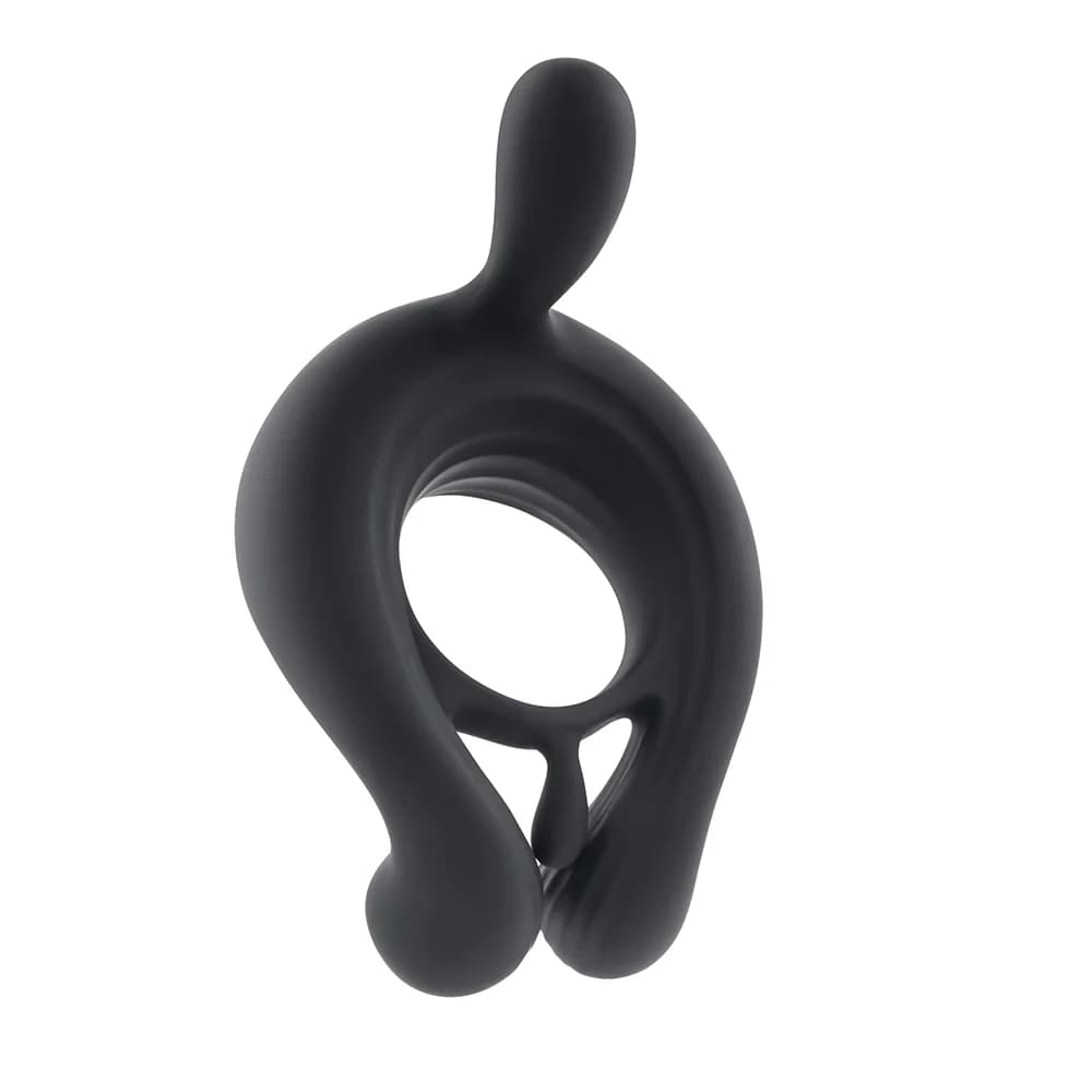 Playboy Triple Play Vibrating Cockring with Stimulator Black thumbnail 5