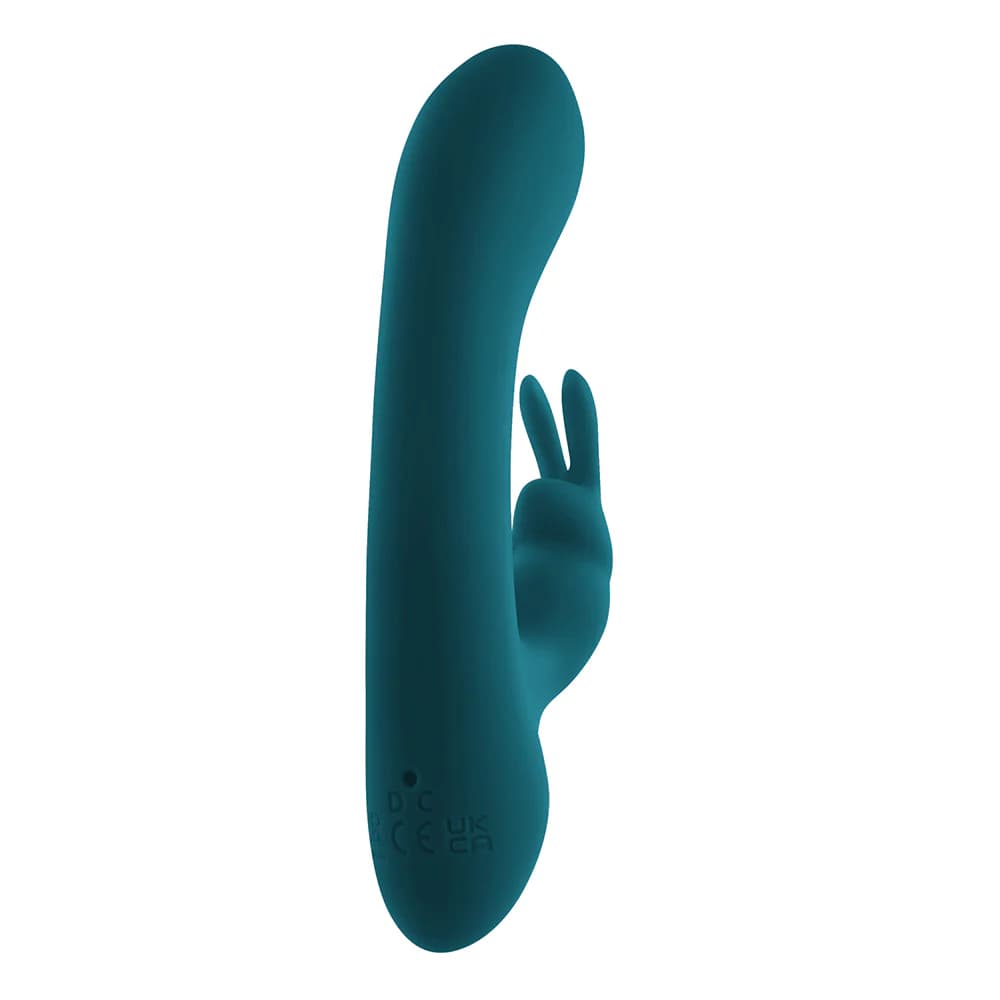 Playboy Lil Rabbit Rechargeable Silicone Dual Stimulation Vibrator Deep Teal thumbnail 4
