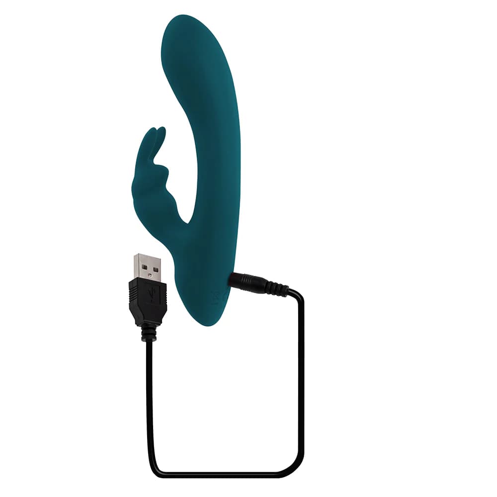 Playboy Lil Rabbit Rechargeable Silicone Dual Stimulation Vibrator Deep Teal thumbnail 9