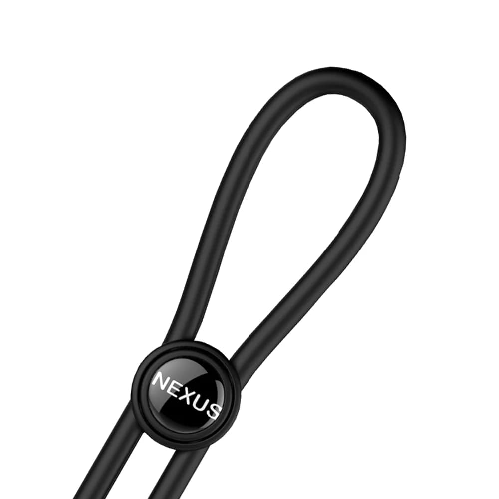 Nexus Forge Adjustable Silicone Cock and Ball Lasso Ring Black thumbnail 3