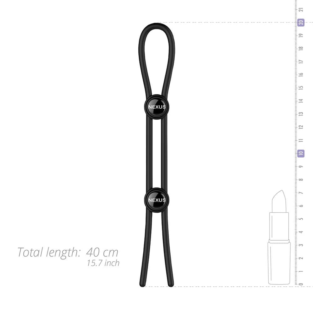 Nexus Forge Adjustable Silicone Cock and Ball Lasso Ring Black thumbnail 4