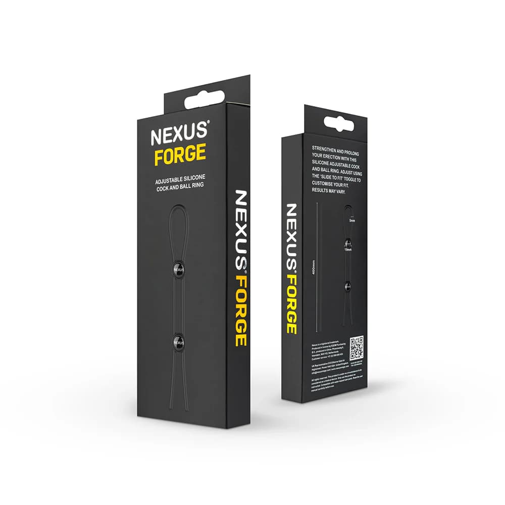 Nexus Forge Adjustable Silicone Cock and Ball Lasso Ring Black thumbnail 6