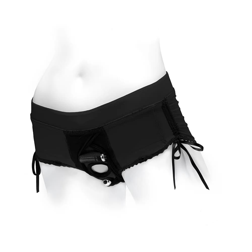 SpareParts Sasha Cinch Booty Short Harness Black Size S thumbnail 8