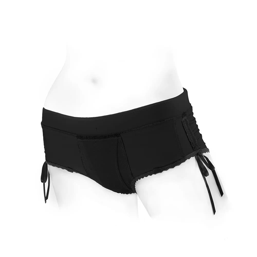 SpareParts Sasha Cinch Booty Short Harness Black Size L thumbnail 7