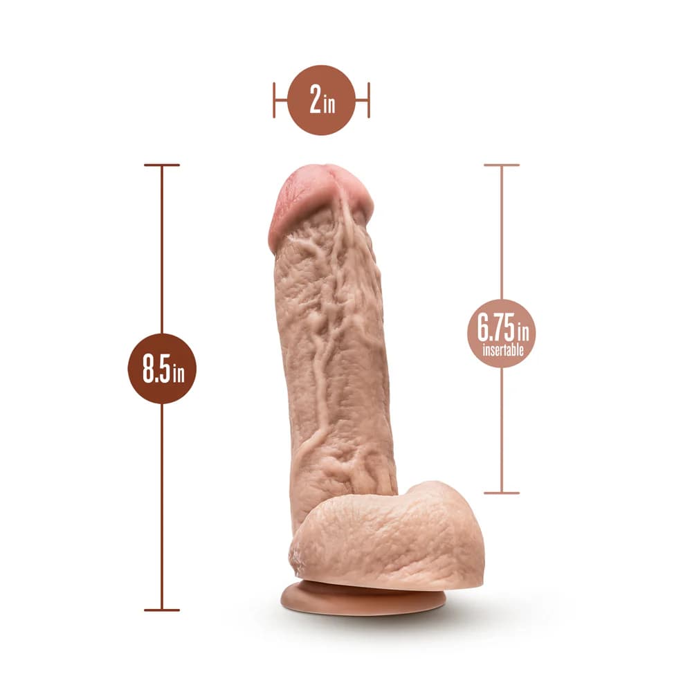 Dr. Skin Mr. D Realistic 8.5 in. Dildo with Balls Beige thumbnail 5