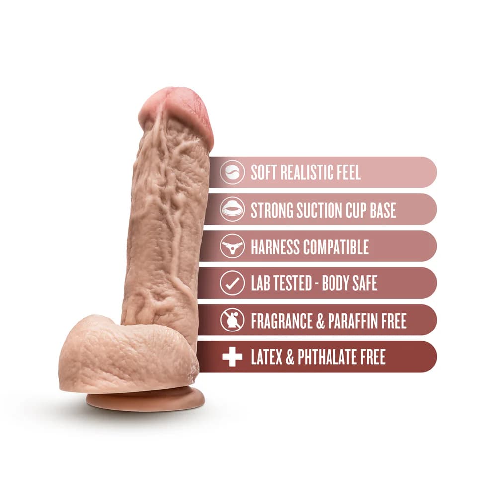 Dr. Skin Mr. D Realistic 8.5 in. Dildo with Balls Beige thumbnail 6