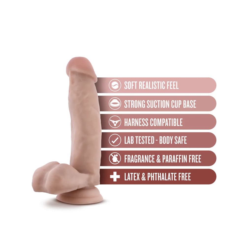 Dr. Skin Dr. Mark 7 in. Dildo with Balls Beige thumbnail 8