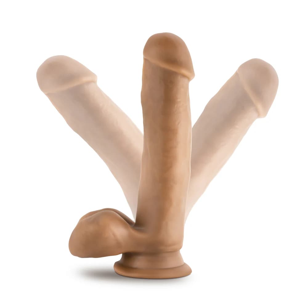 Dr. Skin Dr. Mark 7 in. Dildo with Balls Tan thumbnail 6