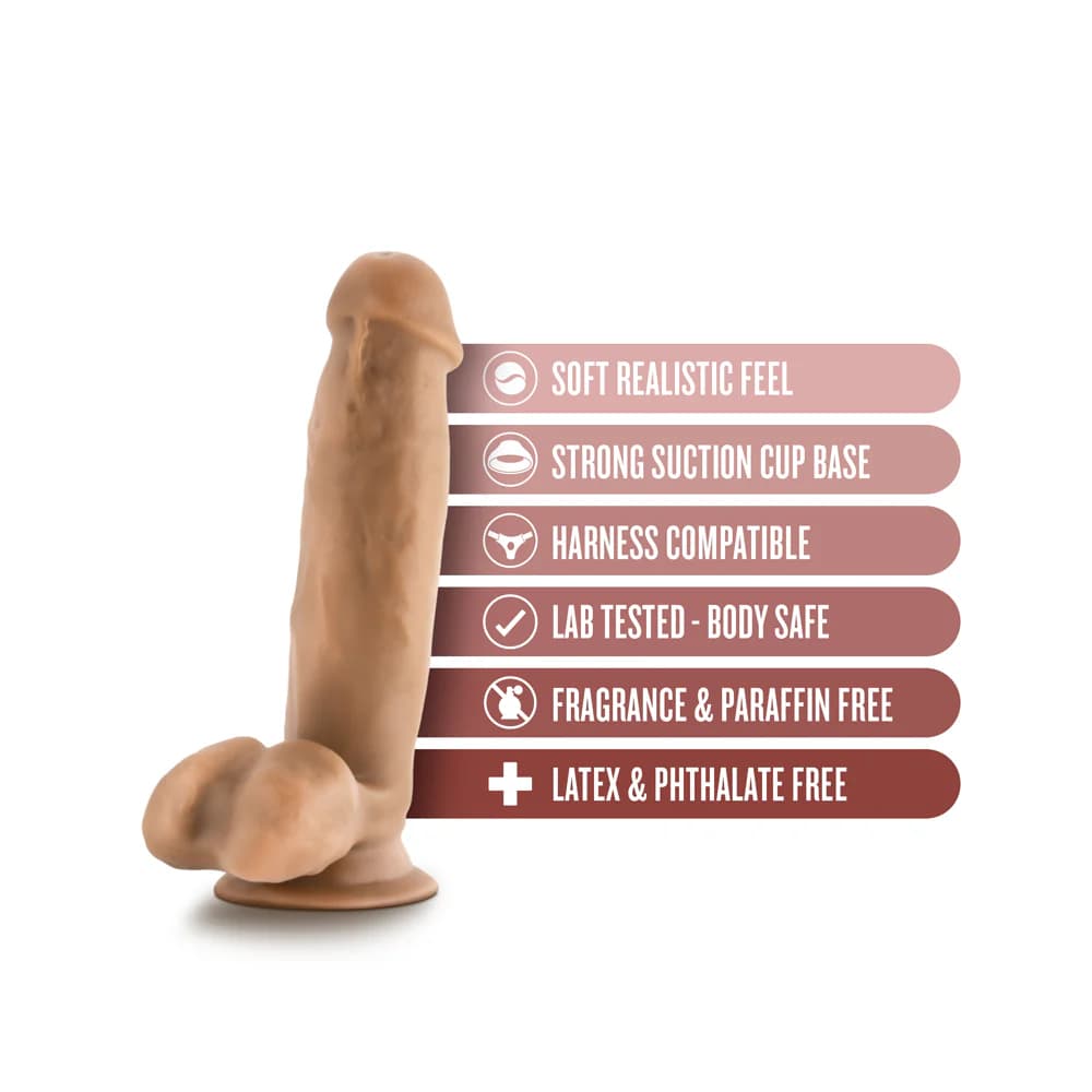 Dr. Skin Dr. Mark 7 in. Dildo with Balls Tan thumbnail 8