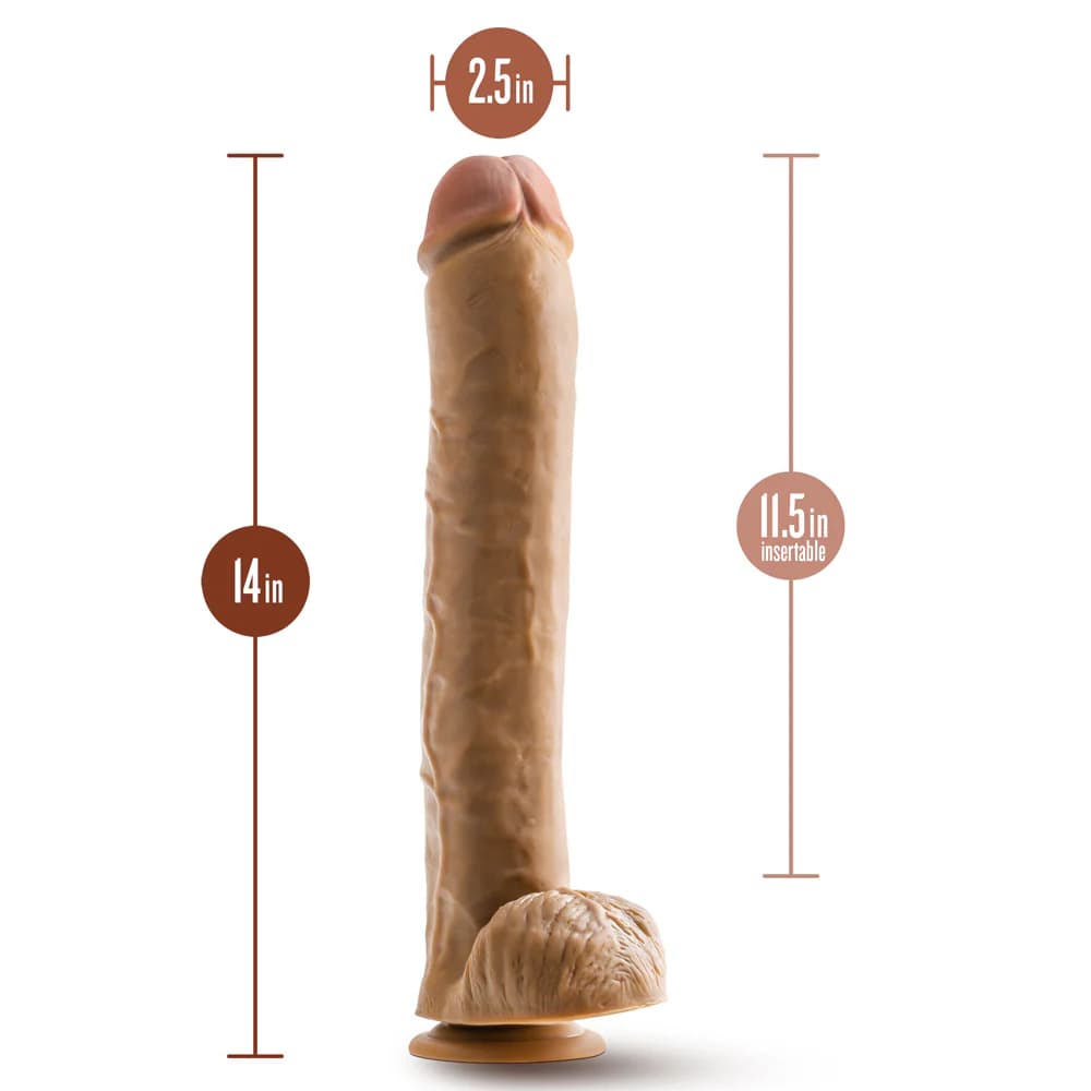 Dr. Skin Dr. Michael 14 in. Dildo with Balls Tan thumbnail 5