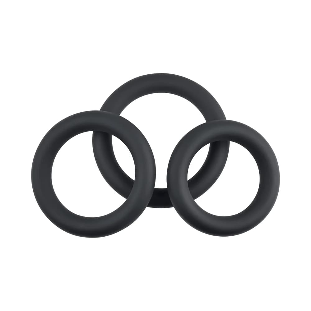 Selopa 3 Ring Circus Cock Ring Set Silicone Black thumbnail 3