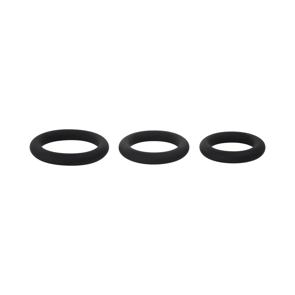 Selopa 3 Ring Circus Cock Ring Set Silicone Black thumbnail 5