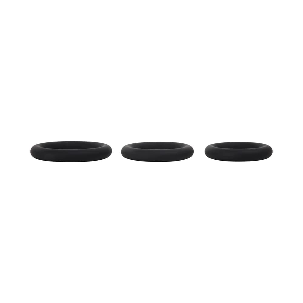 Selopa 3 Ring Circus Cock Ring Set Silicone Black thumbnail 6