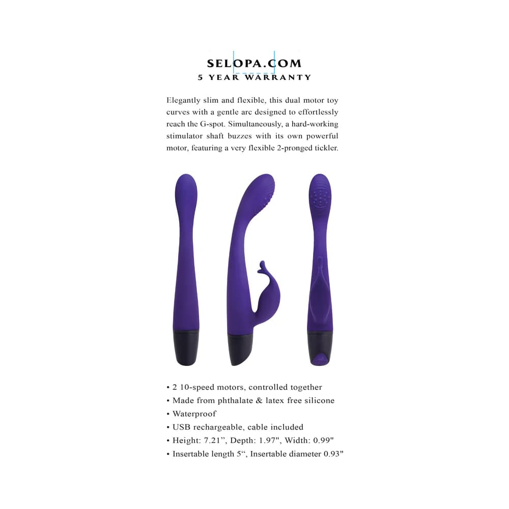 Selopa Plum Passion Rechargeable Dual Stim Silicone Purple thumbnail 8