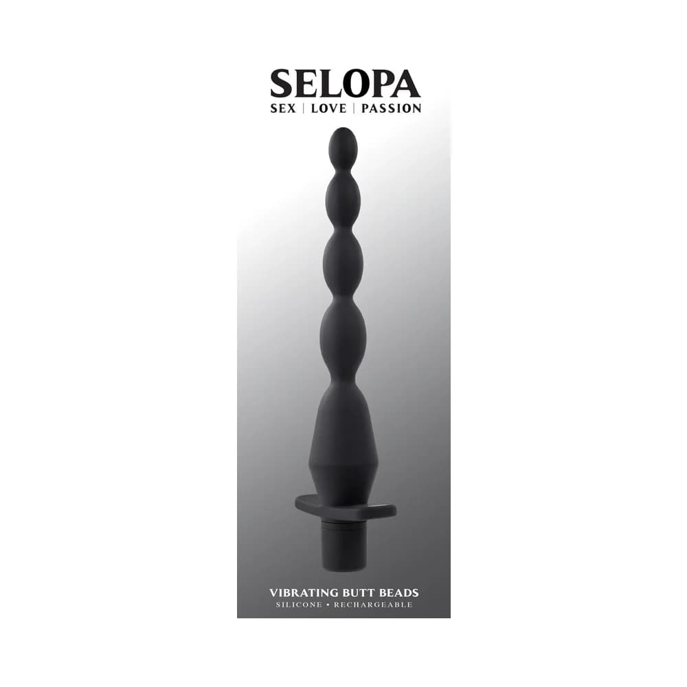 Selopa Vibrating Butt Beads Rechargeable Anal Silicone Black thumbnail 8