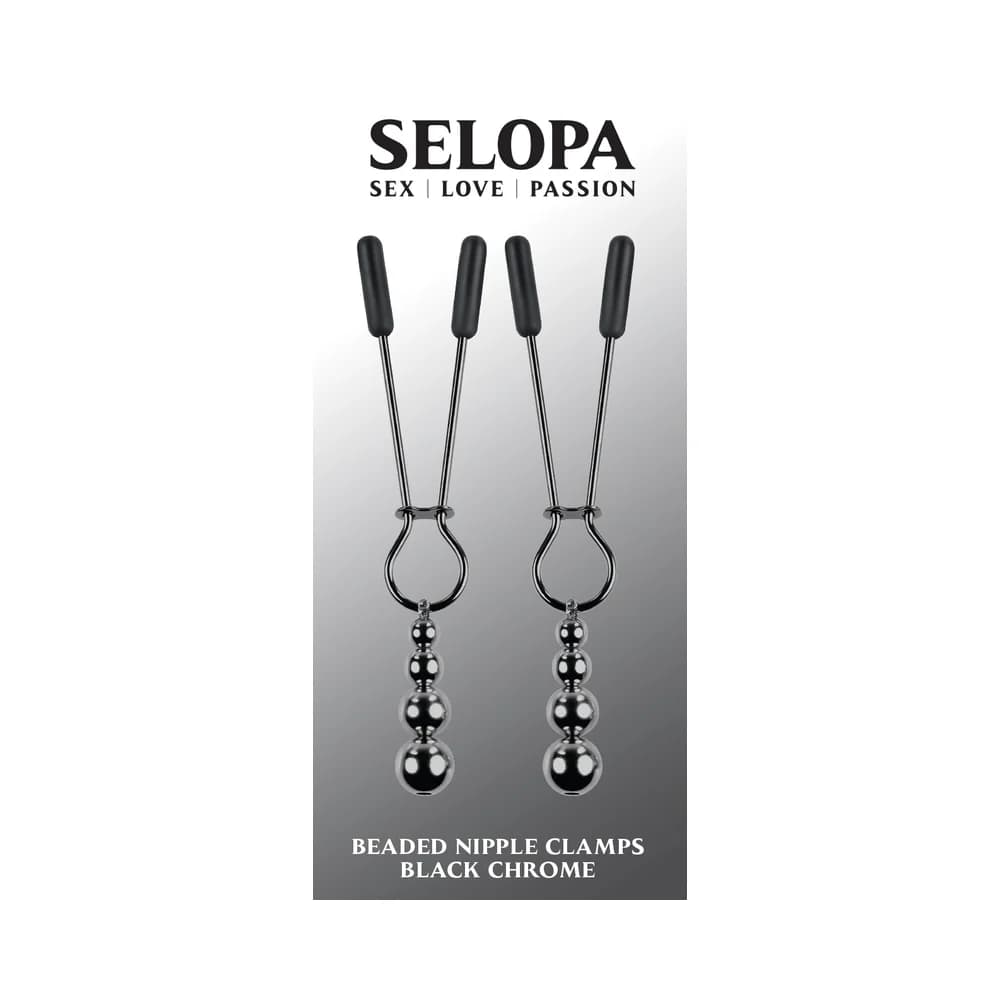 Selopa Beaded Nipple Clamps Stainless Steel Black Chrome thumbnail 7