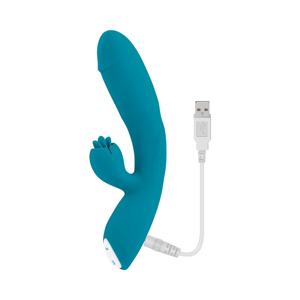 Evolved Fierce Flicker Rechargeable Dual Stim Vibe Silicone Teal thumbnail 9