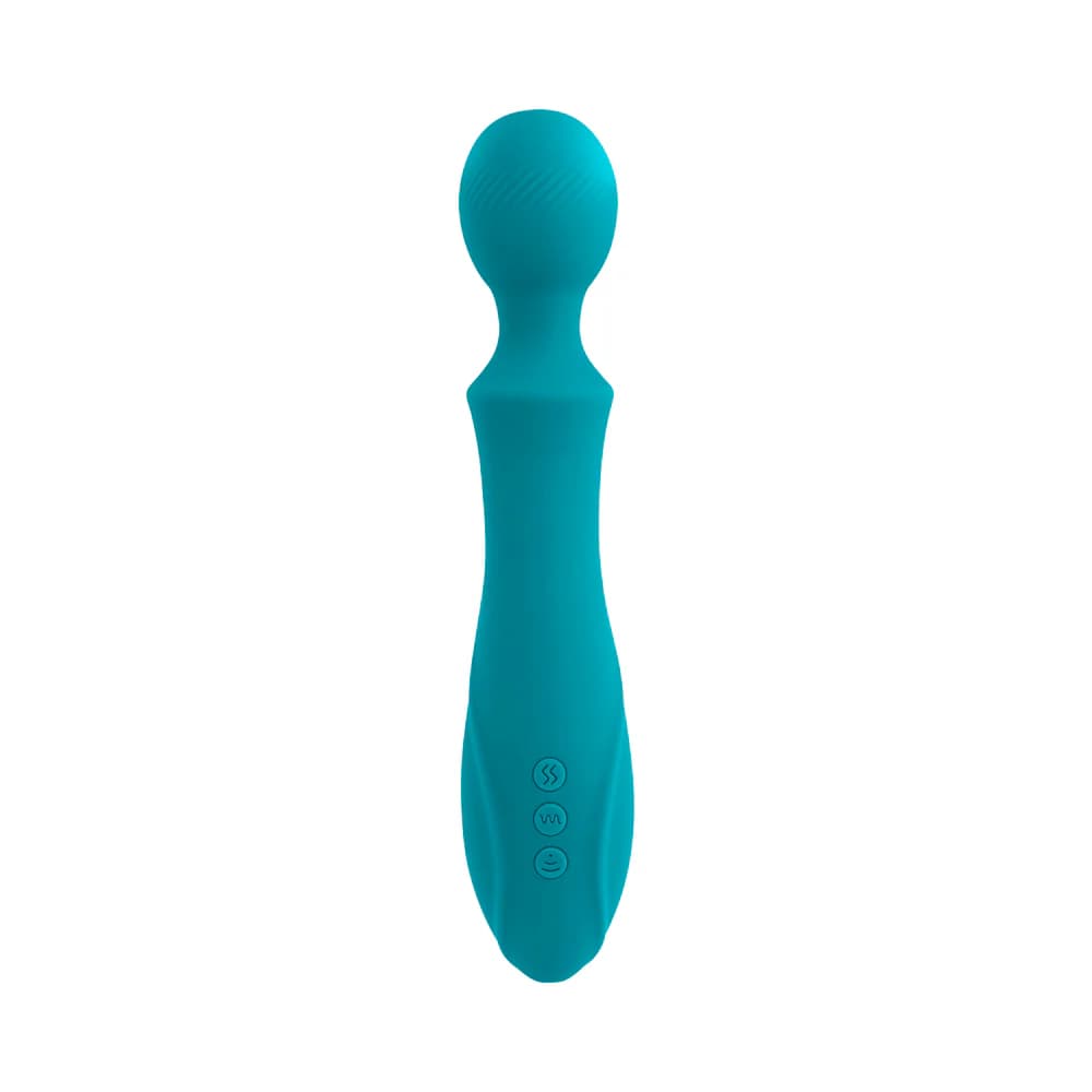 Evolved Wanderful Sucker Rechargeable Wand with Suction Silicone Teal thumbnail 2
