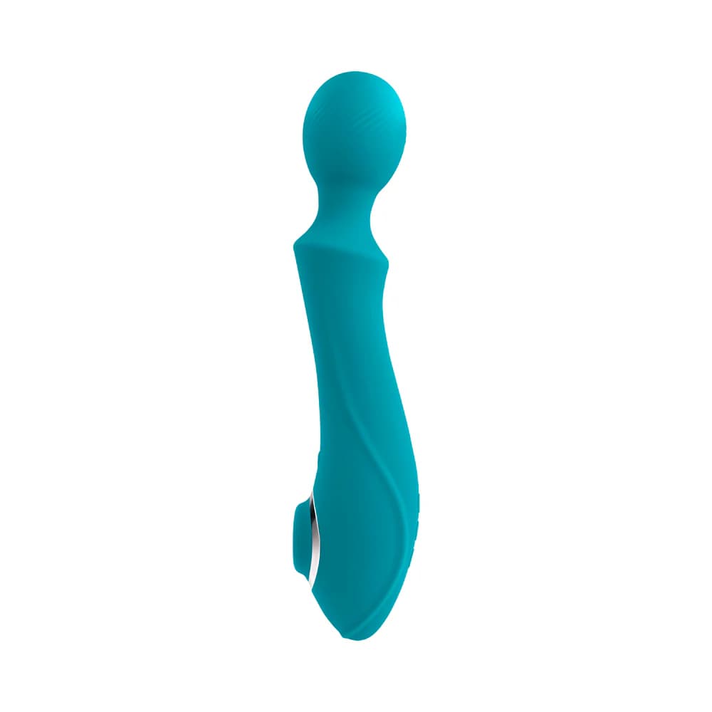 Evolved Wanderful Sucker Rechargeable Wand with Suction Silicone Teal thumbnail 5