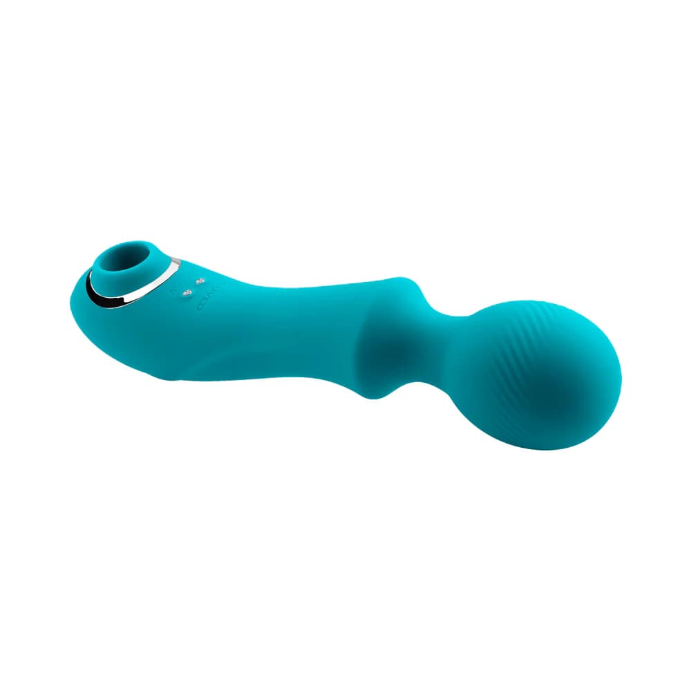 Evolved Wanderful Sucker Rechargeable Wand with Suction Silicone Teal thumbnail 7