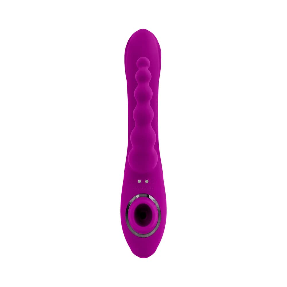 Evolved Fourgasm Rechargeable Triple Stim Vibe with Suction Silicone Purple thumbnail 2