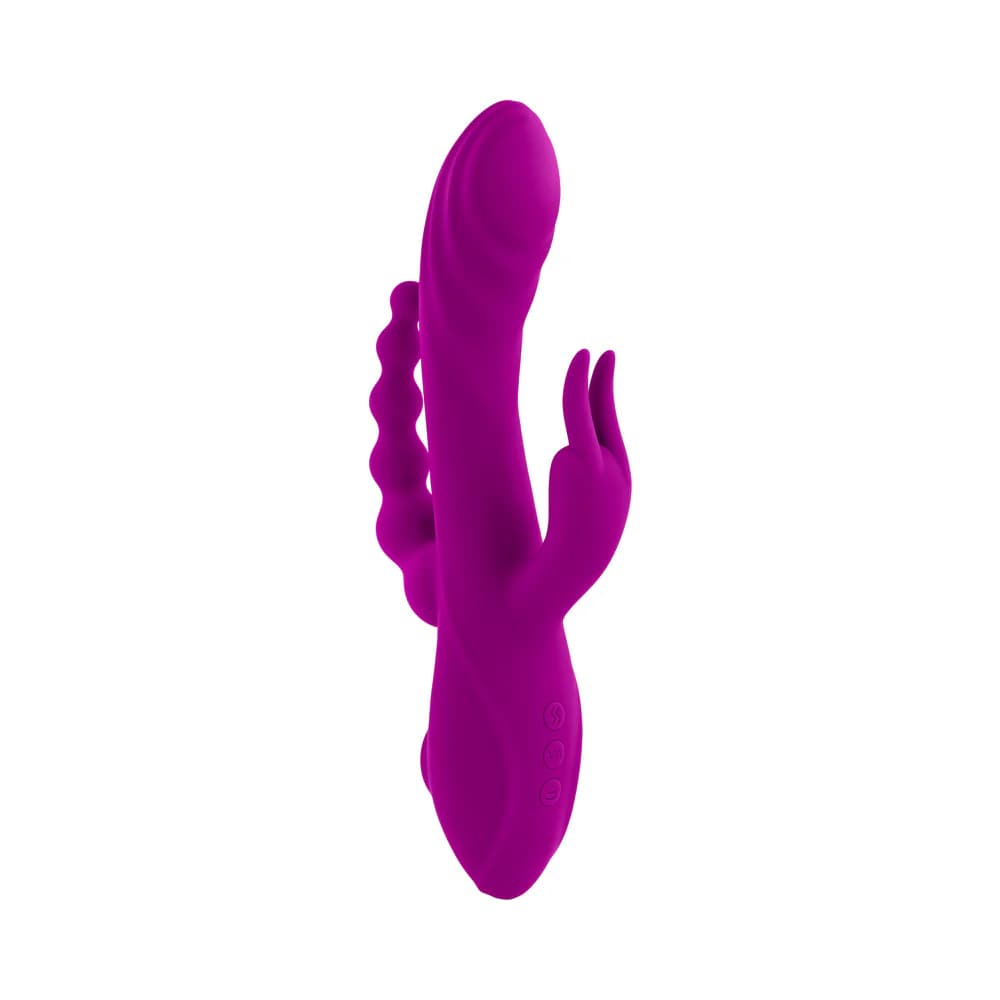 Evolved Fourgasm Rechargeable Triple Stim Vibe with Suction Silicone Purple thumbnail 5