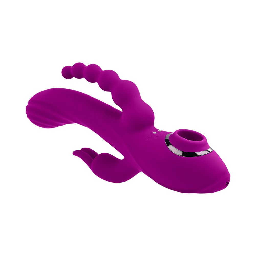 Evolved Fourgasm Rechargeable Triple Stim Vibe with Suction Silicone Purple thumbnail 7