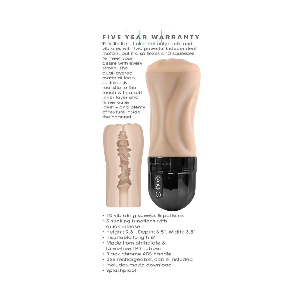 Zero Tolerance Tight Lipped Rechargeable Stroker with Suction Light thumbnail 10