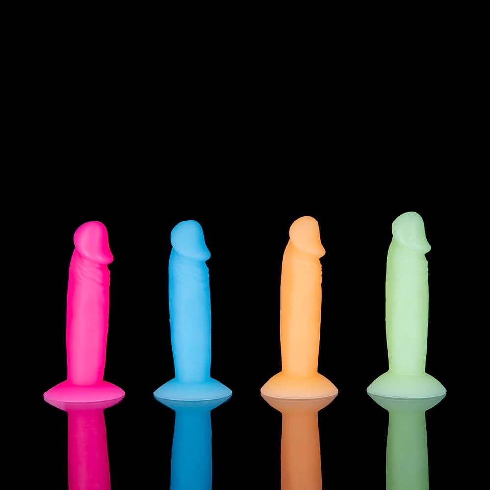 Addiction Silly Willy Glow-in-the-Dark 3.3 in. Silicone Dildo 12-Piece Fishbowl Display thumbnail 3