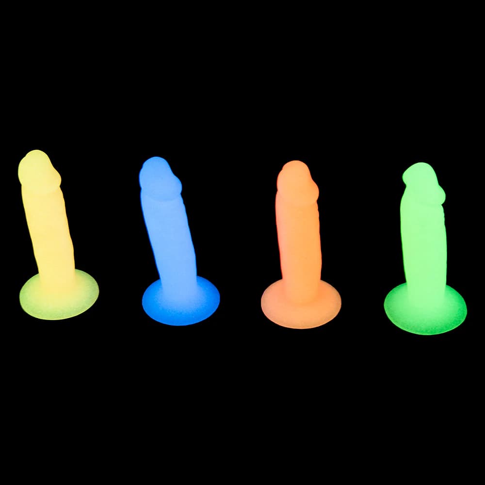 Addiction Silly Willy Glow-in-the-Dark 3.3 in. Silicone Dildo 12-Piece Fishbowl Display thumbnail 5