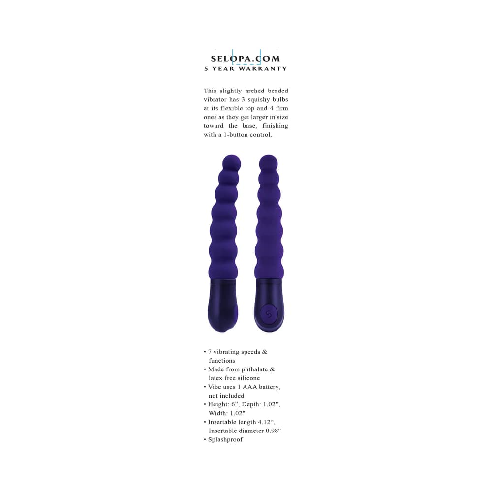 Selopa Beaded Beauty Silicone Vibrator Purple thumbnail 8