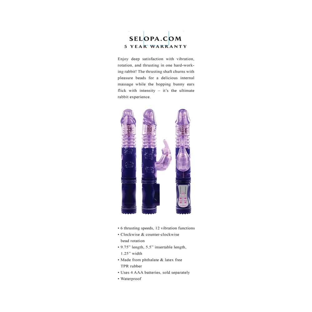 Selopa Bunny Thruster Thrusting Rabbit Vibrator Purple thumbnail 8