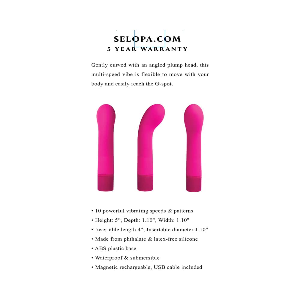 Selopa Paradise G Rechargeable Silicone G-Spot Vibrator Pink thumbnail 7