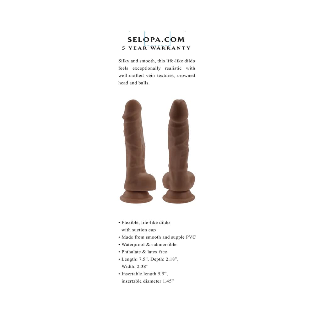 Selopa Non-Vibrating Dildo 6 in. Dark thumbnail 7