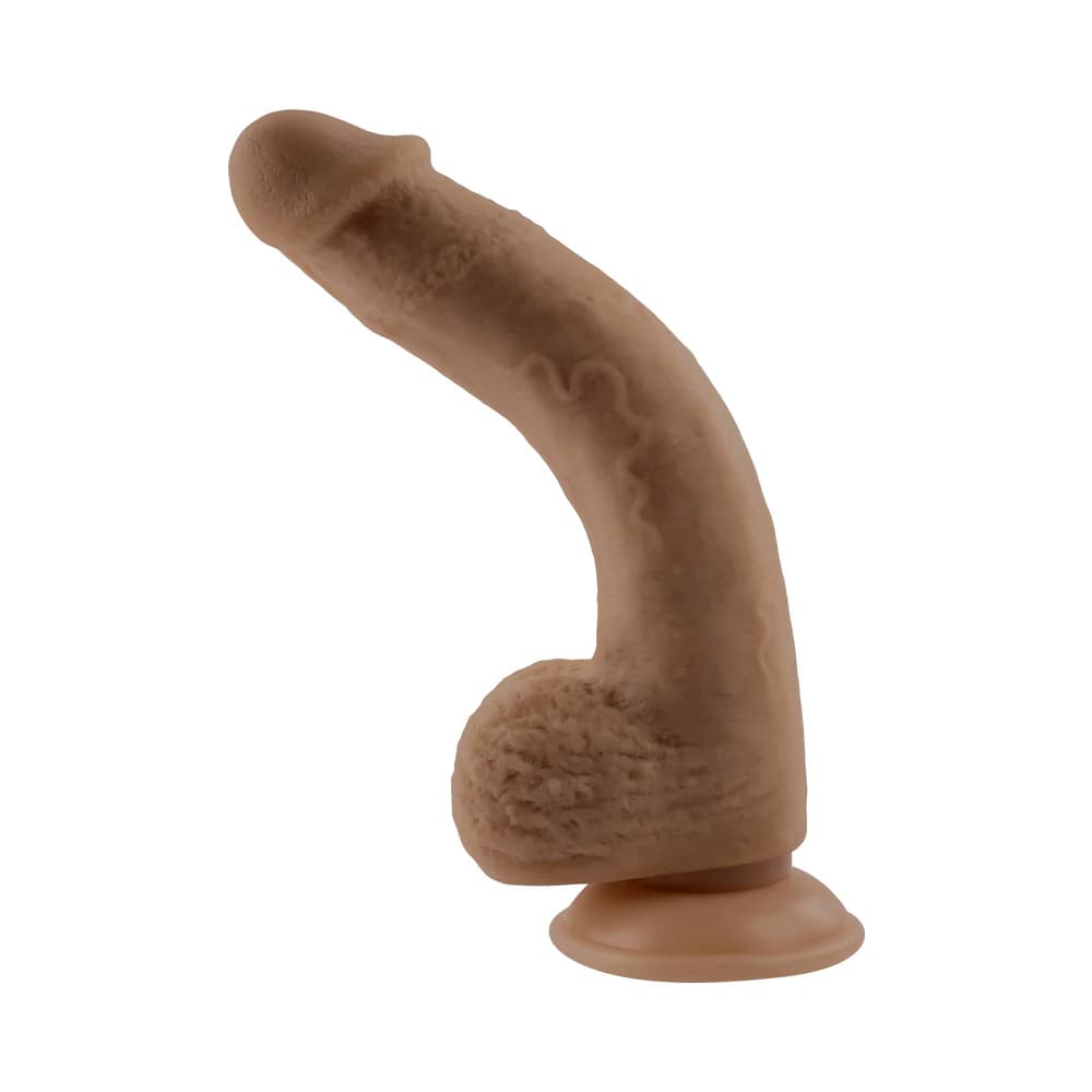 Selopa Natural Feel Flexskin Bendable Dildo with Moving Material 7 in. Dark thumbnail 3