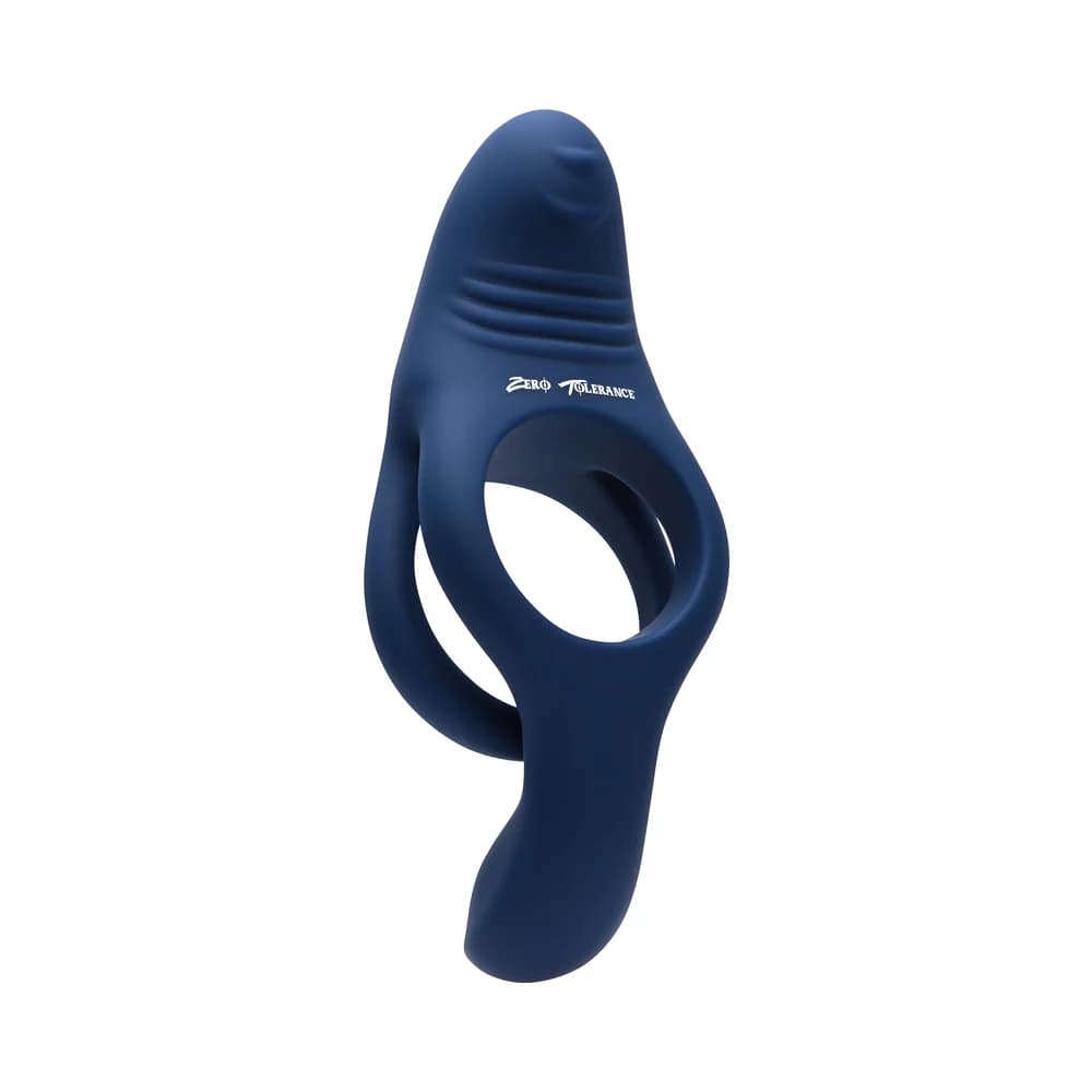 Zero Tolerance Ring Around the Rosy Rechargeable Vibrating Dual C-Ring Silicone Blue thumbnail 4