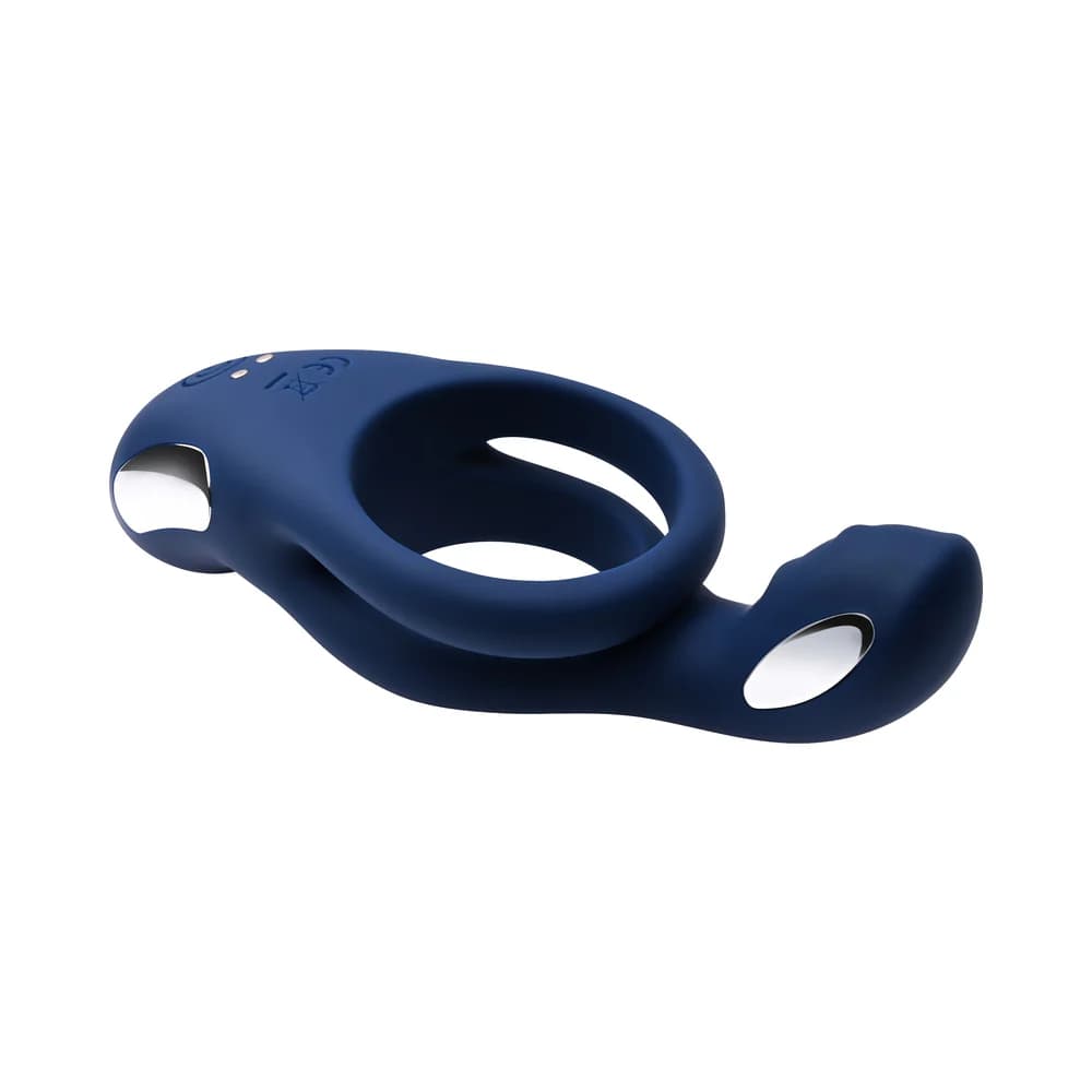 Zero Tolerance Ring Around the Rosy Rechargeable Vibrating Dual C-Ring Silicone Blue thumbnail 7