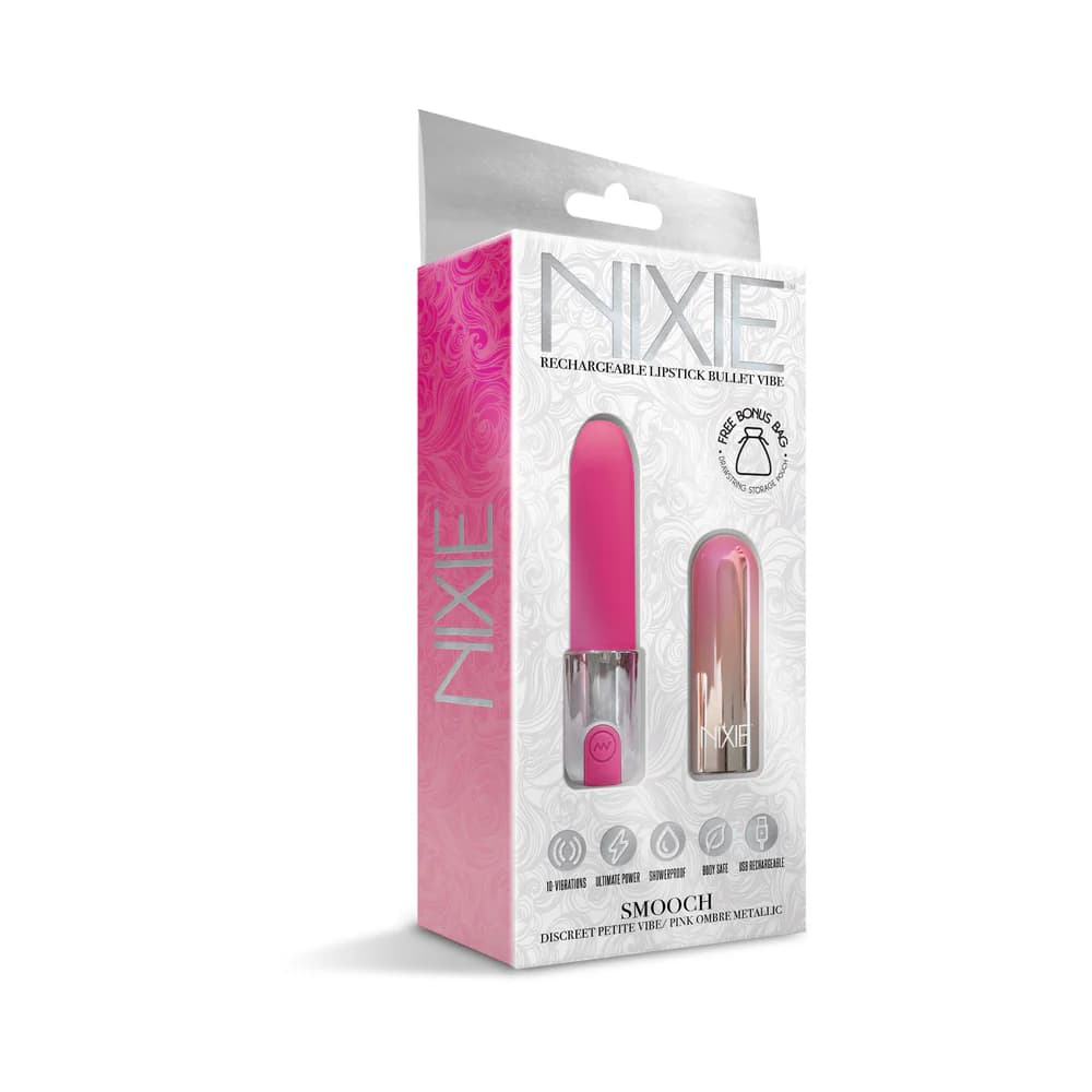 Nixie Smooch Rechargeable Lipstick Bullet Vibrator Pink Ombre thumbnail 5