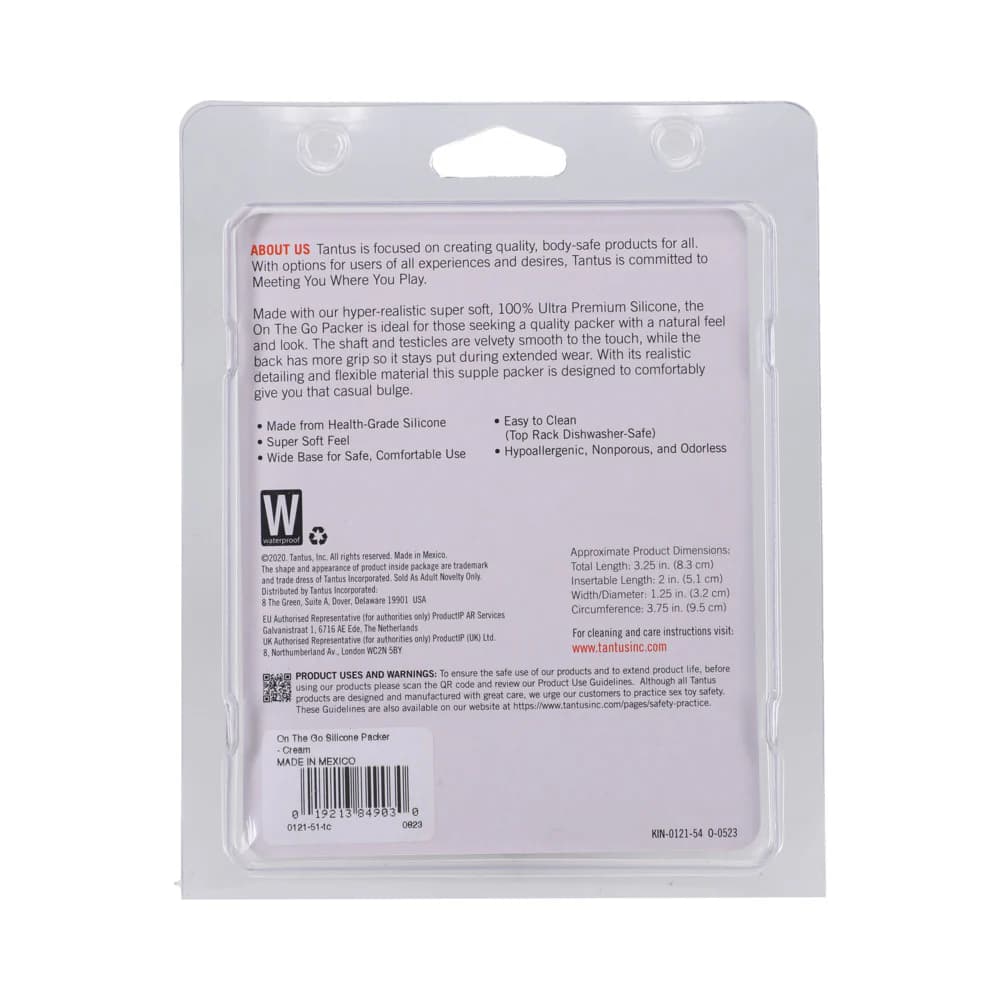 Tantus On The Go Silicone Packer Cream (Clamshell) thumbnail 4